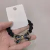 Cuerda para la cabeza con lazo de pedrería exquisito, temperamento retro para mujer, goma elástica para moño, cuerda para el pelo, anillo elegante para coleta, tocado