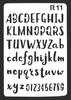 Plantilla de cuenta de mano con letra R, plantilla de dibujo digital, plantilla de dibujo grande, 12