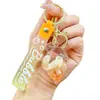 Concha Colorida de Areia Líquida Chaveiro DIY Preenchido com Óleo Pingente para Carro Mochila Acessório de Acrílico