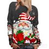 2025 Novo Amazon Transfronteiriço Solto Colorido Natal 3D Camiseta Longa Exportação Roupas Europeias e Americanas Pulôver Gola Redonda com Capuz