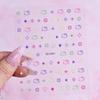 Estilo INS relevo 5D menina decoração de unhas adesivos doce bonito estilo nacional estrela rosa tridimensional coleção de adesivos de unhas