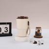 Taza Termo de Acero Inoxidable 316 de Aspecto Elevado para Estudiantes, Oficina, Exterior, Taza de Café Octagonal, Estilo Simple, Taza con Cuerda Portátil
