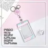 Porta-Cartões Transparente Estilo Ins com Tampa Deslizante para Cartões de Estudante, Cartões de Refeição, Identidade, Capa Protetora, Estojo Rígido Anti-Perda