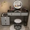 Nova penteadeira de luxo estilo nórdico para o quarto, armário de gavetas inteligente multifuncional minimalista moderno com mesa de maquiagem integrada