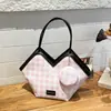 Bolsa Bandolera Cubo Popular Personalizada de Este Año para Mujer 2025 Invierno Nuevo Bolso de Hombro de Cuadros en Contraste Versátil Bolso de Axila