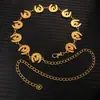 Cadena de Cintura Elegante de Metal con Girasol para Mujer de Comercio Exterior, Accesorio de Cintura Ajustable para Vestido, Cinturón de Cadena Multicapa de Gama Alta