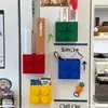 Nuevo almacenamiento de imanes para refrigerador de bloques de construcción, almacenamiento de film transparente para cocina del hogar, estante magnético para puerta de entrada, cosas buenas