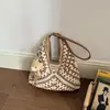Nova Bolsa de Ombro Único Trançada com Corda de Algodão Moda para Férias na Praia Diária Casual Trabalho Simples Nicho Sensação de Luxo Bolsa Feminina