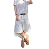 Shorts de Verano para Hombre Estilo Americano Marca de Moda Diseño Delgado Nicho Sueltos Tallas Grandes Shorts de Mezclilla Pantalones de Cinco Puntos