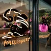 Adesivos de parede decorativos com atmosfera de Halloween, adesivos para vidros de vitrines de shoppings, adesivos de decoração e arranjo para lojas, adesivos eletrostáticos para feriados