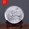 Placa de péndulo de cerámica de Jingdezhen, placa colgante para decoración del hogar, disco con mapa de nieve, regalo con logotipo de porcelana