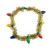 Collar navideño Coolette con luz LED intermitente, decoración para árbol de Navidad, guirnalda de lana a rayas, joyería luminosa navideña.
