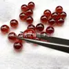 Cuentas Redondas de Granate Rojo de Circonio, Cuentas Redondas de Circonio con Medio Agujero/Sin Cortar, Cuentas Lisas de Circonio de Colores, Accesorios para Pendientes