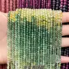 Cuentas pequeñas facetadas de turmalina natural degradada, cuentas sueltas de cristal turquesa, accesorios para joyería DIY, pulseras y collares de cuentas