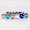 Europa y Estados Unidos transfronterizo nuevo 14g acero inoxidable degradado color mágico Piedra Ojo de Gato barra para lengua multicolor gota de aceite aro para lengua joyería para piercing