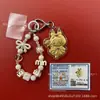 Llavero de tela con logo de empresa personalizado Cadena para teléfono móvil Angela Lámina de oro puro Oro 999 Regalo de aniversario