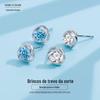 Brincos de tarracha Hengdizhan em prata de lei s925 Trevo da Sorte para meninas versáteis minimalistas nicho brincos de luxo leve elegante estilo coreano