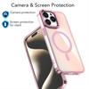 Funda magnética para iPhone 16 Pro Max con soporte para lente y láser Macaron