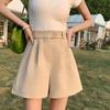 Verão 2024 Novo Estilo Coreano Slim A-line Calças de Perna Larga All-match Moda Calças Casuais Shorts de Terno Fino Feminino
