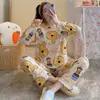 Pijama para Mujer Primavera y Otoño Manga Larga Verano para Mujer 2025 Nuevo Estilo Delgado Reductor de Edad Ropa de Casa traje Otoño