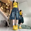 Pantalones Capri de Mezclilla Bordados Estilo Americano con Estampado de Perro para Mujer, Nuevos de Verano 2026 de Cintura Alta, Pierna Ancha, de Longitud Media, Rectos