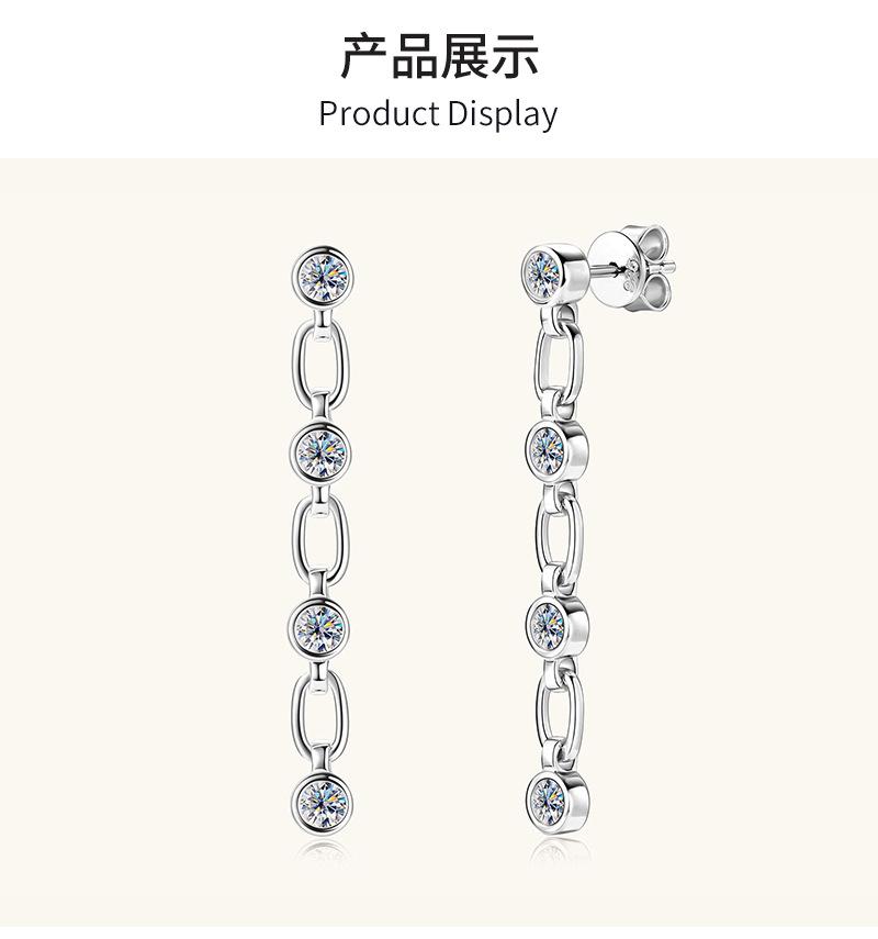 回形扣莫桑钻石耳钉耳坠女批发
