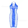 Lencería Estilo Europeo y Americano Modelo Nuevo Falda Corta Sexy Falda Bodycon Malla Hueca Sexy Seductora Sexy Vestido de Tirantes Sexy W455