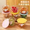 Pote de Vidro Redondo para Conservas Picles Kimchi Lanches Pote Selado Tigela de Vidro Armazenamento de Frutas Legumes Caixa Conservadora Fresca Personalizada