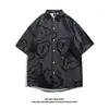 Camisa de Manga Corta de Nicho Ins de Moda para Hombre Verano Casual Playa Estampada Street Holgada Top de Media Manga