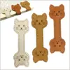 Marcador magnético de piel sintética para gato, marcador magnético de cuero, forma de cara de gato linda, clip magnético de cuero para libro, marcador