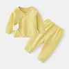 Conjunto Íntimo para Bebê Recém-Nascido Algodão Puro Primavera e Outono Asas de Velcro Divididas Roupas de Outono para Bebê Roupas de Monge para Recém-Nascido