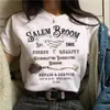 2023 Camiseta Branca Gola Careca Estampada Pele de Camarão Vassoura Mágica Manga Curta Feminina Comércio Exterior Transfronteiriço ebay Amazon