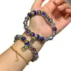 Nuevo brazalete y colgante de cristal de un solo bucle luminoso azul con ceniza de incienso y pan de oro original, suministro directo a templos y áreas escénicas, venta al por mayor