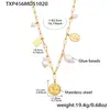 Mido Acero Inoxidable Cuentas de Forma Irregular Colgante Redondo Reina DIY Multi-Accesorio Broche de Joyería Pulsera Collar Set de Joyería
