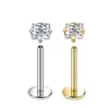 Piercing labial de aço inoxidável de peça única, piercing de cartilagem da orelha, piercing de covinha com bola de coração de zircônia, joia para piercing, mais vendido na Amazon, em estoque