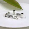 Cuentas espaciadoras de plata de Xizang con mantra de seis caracteres y agujero grande, materiales para hacer pulseras y collares de cristal hechos a mano para joyería y accesorios, venta al por mayor