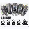 Cross-border Hot nail Art Marca d'água Adesivos ins Halloween Crânio Maple Leaf Russo unha Adesivos Atacado