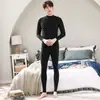Traje de ropa de otoño de cuello alto medio ropa interior de hombre suéter fino pantalón ajustado de abrigo cálido primavera y otoño
