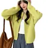 Cárdigan de punto gofre para mujer, nuevo suéter casual estilo coreano otoño/invierno, prenda exterior versátil, top reductor de edad con doble cremallera