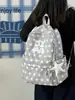 Mochila con estampado de lunares y estrellas, de estilo fresco y delicado, para niñas y estudiantes, adecuada para el uso diario y la escuela