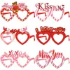 Decoración del Día de San Valentín Suministros para fiestas del Día de San Valentín Gafas de papel Accesorios para fotos navideños Máscara Qixi Máscara de papel