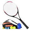 Raqueta de tenis de carbono transfronteriza para estudiantes universitarios y principiantes, set de autoeentrenamiento individual con cordaje y rebote, venta al por mayor de fábrica