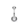Gaibei Europeo y Americano transfronterizo F136 titanio simple brillante ombliguera con hebilla completa de diamantes ombliguera todo-partido Diario productos de piercing para el ombligo