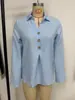 Moda Feminina Cruzada Europeia e Americana para Primavera e Outono de 2026 Nova Blusa Solta Amazon Cor Sólida Gola Camisa Botões Franzido Manga Longa
