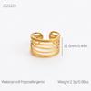 Europa y Estados Unidos transfronterizos súper ventas anillo irregular multicapa de acero inoxidable personalidad exagerada no se decolora anillo chapado en oro de 18k para mujer