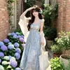 Vestido de Suspensório Borboleta Galáxia 2026 Feminino Elegante com Lantejoulas e Saia em Camadas com Babados
