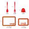 Conjunto de Silicone para Confeitaria Transfronteiriço, Tapete de Silicone Espesso Multifuncional Antiderrapante, Espátula, Pincel de Óleo, Pinça Resistente a Altas Temperaturas