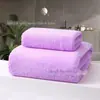 Toalha de banho de flanela coral transfronteiriça cor sólida grossa absorvente grande para adulto toalha de banho pode ser adicionada toalha de publicidade conjunto de toalhas de banho
