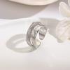 Anillo Abierto de Moda con Personalidad Retro Artística para Mujer Viento Frío X Cobre Chapado en Oro de 18k Anillo Ajustable para Adelgazar
