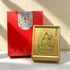Estatueta de Buda de Ouro Puro 999 para o Ano de Nascimento, Estátua de Buda das Oito Divindades Guardiãs com Moldura de Folha de Ouro, Presente de Negócios para Idosos, Oração por Bênçãos